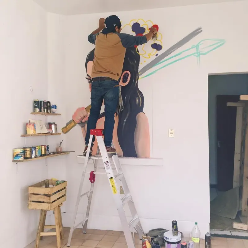 Mural in progress