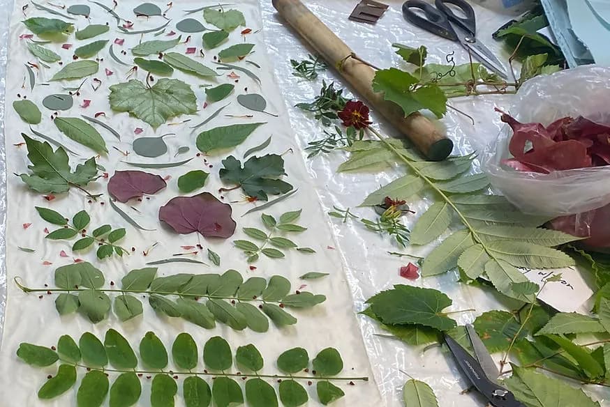 Eco-Printing Silk Scarf Workshop