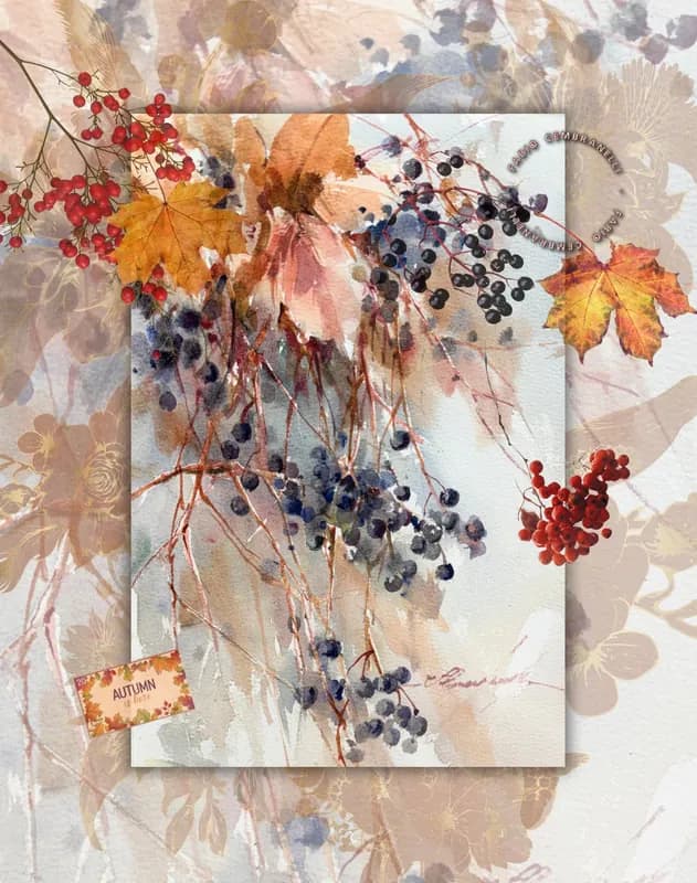 Autumn Shadows: Glowing Darks in Watercolor